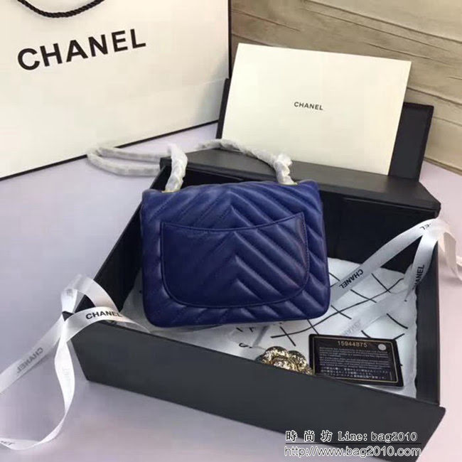 香奈兒CHANEL 升級版V線1115進口小羊皮全新經典單肩斜挎鏈條包 DSC1508